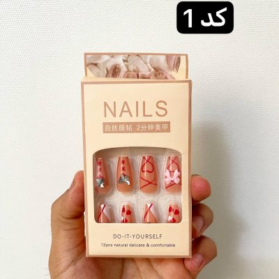 ناخن مصنوعی به همراه چسب دوطرفه