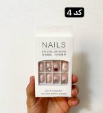 ناخن مصنوعی نوک پهن همراه با چسب دوطرفه