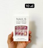 ناخن مصنوعی نوک پهن همراه با چسب دوطرفه