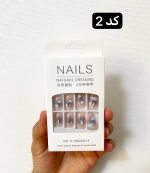 ناخن مصنوعی نوک پهن همراه با چسب دوطرفه