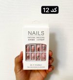 ناخن مصنوعی نوک پهن همراه با چسب دوطرفه