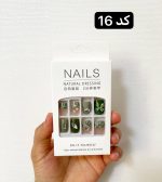 ناخن مصنوعی نوک پهن همراه با چسب دوطرفه