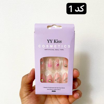 ناخن مصنوعی نوک تیز همراه با چسب دوطرفه